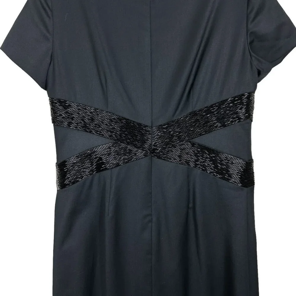 Ann Klein Black Sequioned Stretch Business‎ Dress 4